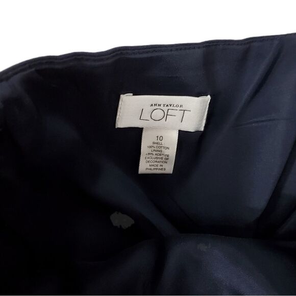 Loft Cotton Strapless Navy Midi Dress - Picture 8 of 9